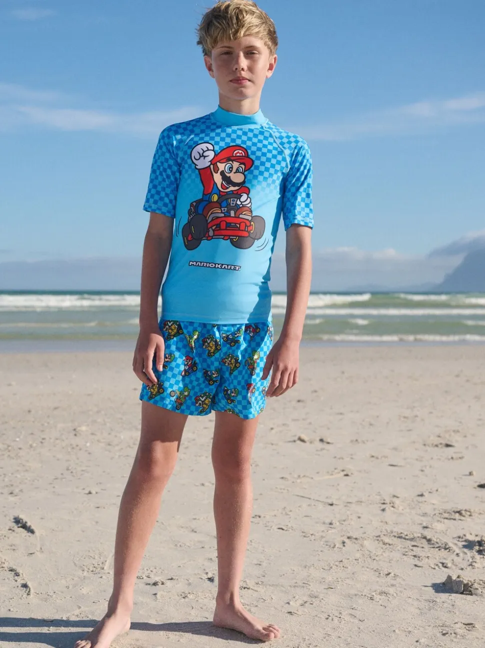 Blauw Mario - Surfhemdje (3-16 jr)