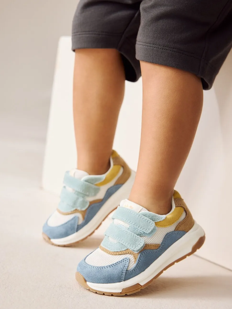 Blauw meerkleurig - Suède Trainers met Touch Fastening