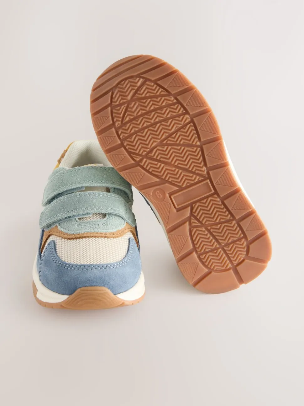 Blauw meerkleurig - Suède Trainers met Touch Fastening