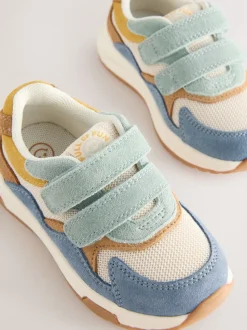 Blauw meerkleurig - Suède Trainers met Touch Fastening