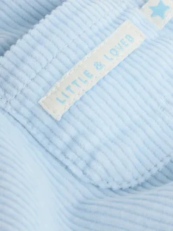 Blauw met beren - Corduroy bretelbroeken en Bodysuit set (0mnd-2jr)