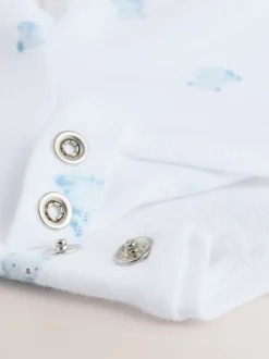 Blauw met beren - Corduroy bretelbroeken en Bodysuit set (0mnd-2jr)