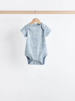 Blauw met beren - Set van 5 babyrompertjes