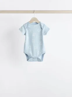 Blauw met beren - Set van 5 babyrompertjes