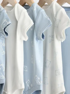 Blauw met beren - Set van 5 babyrompertjes