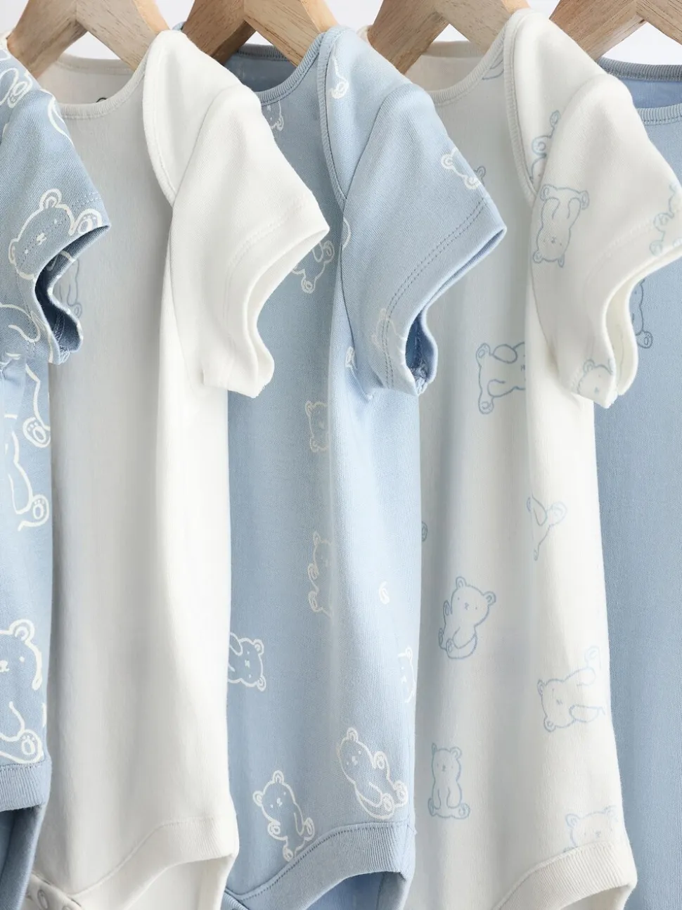 Blauw met beren - Set van 5 babyrompertjes