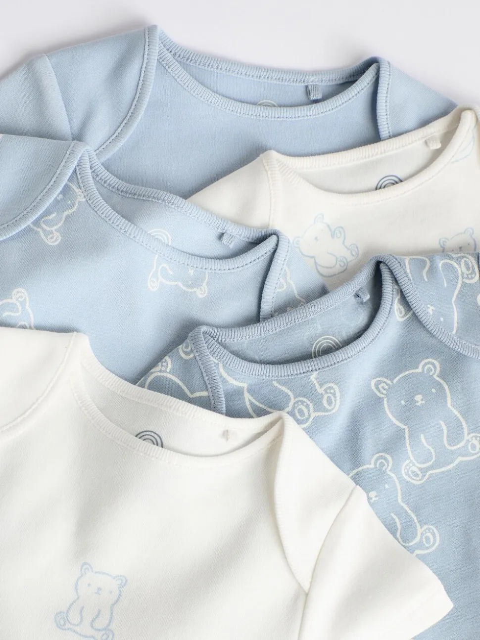 Blauw met beren - Set van 5 babyrompertjes