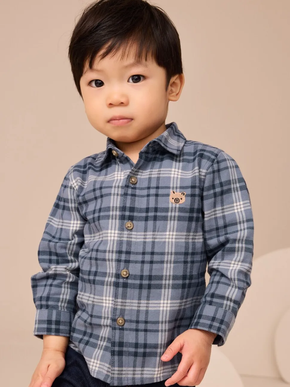 Blauw met beren - Shirt met Character lange mouwen (3mnd-7jr)