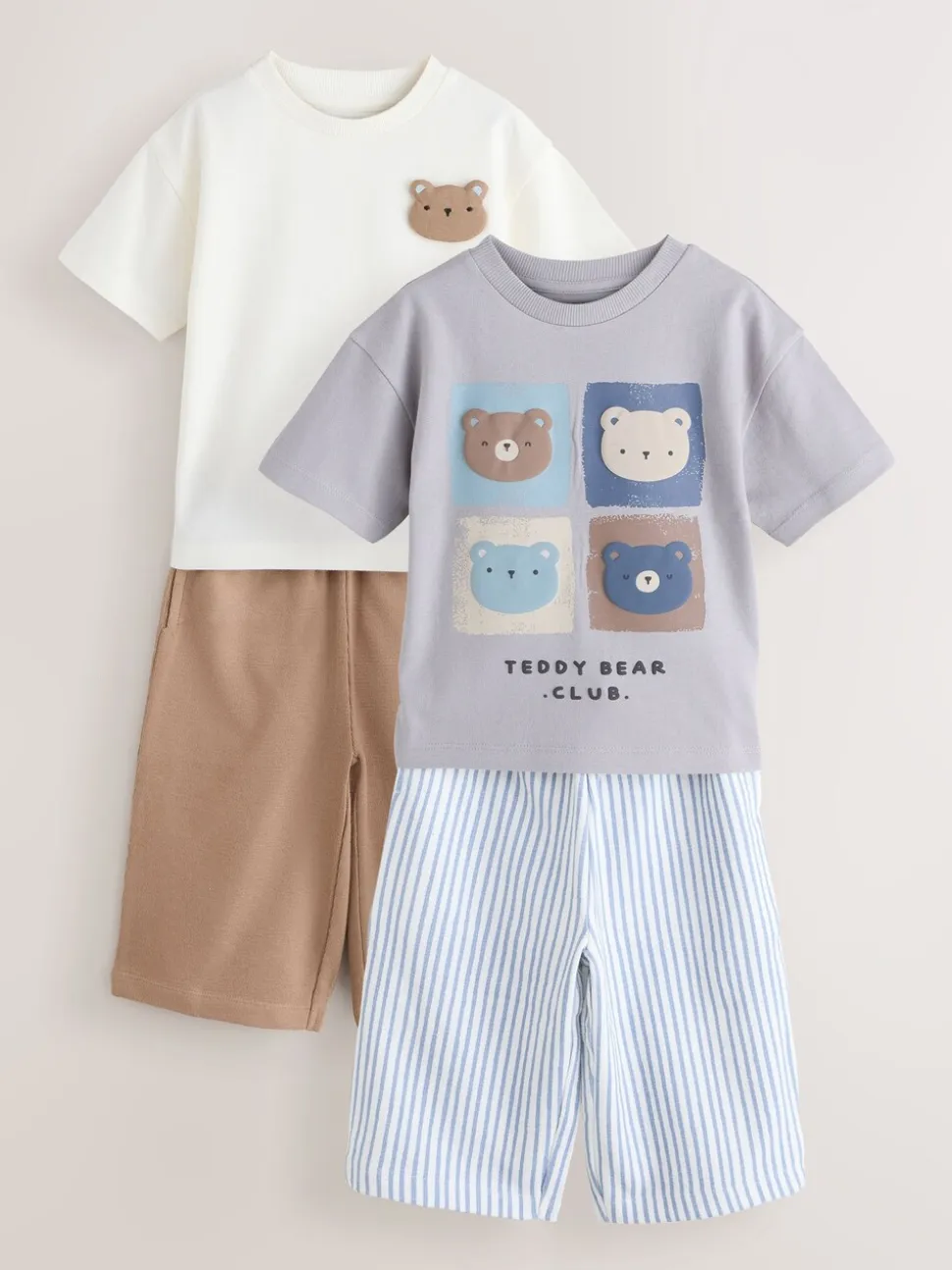 Blauw met beren - Short Sleeve T-Shirt and Lightweight Joggers 2 Pack Set (3mths-7yrs)