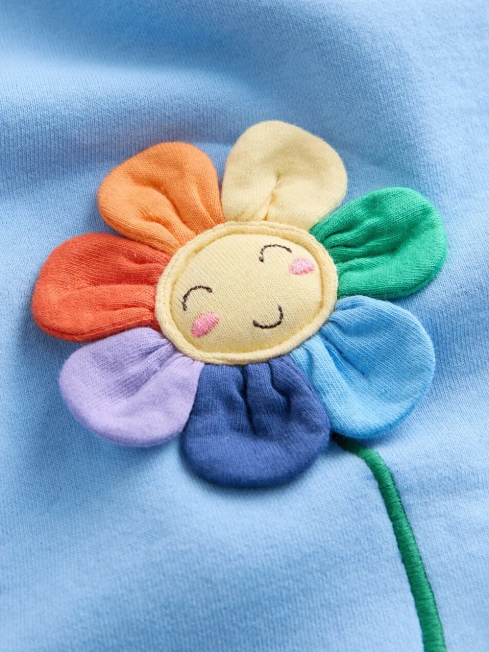 Blauw met bloemen - Relaxte sweaterjurk (3mnd-7jr)