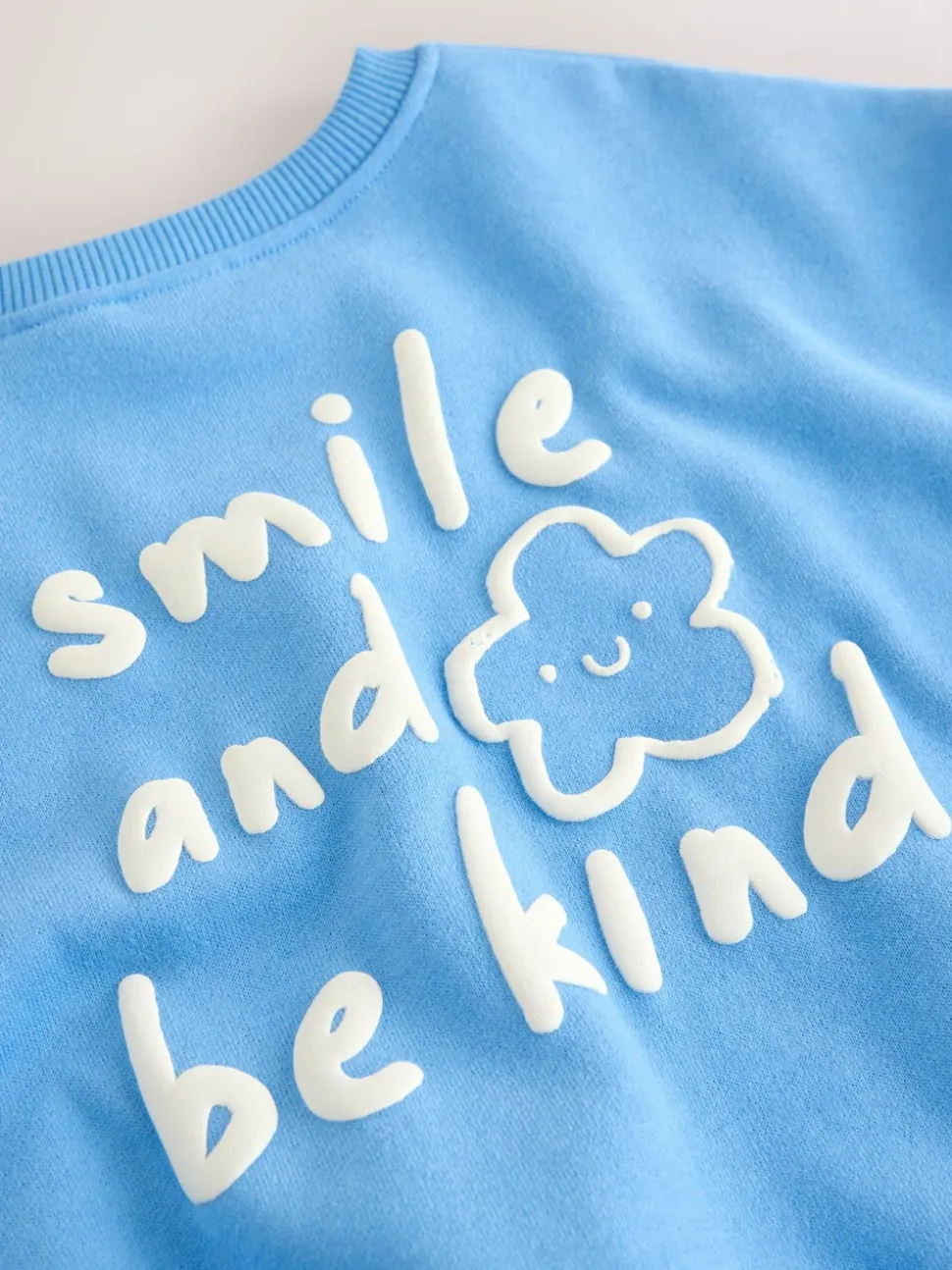 Blauw met bloemen - Sweatshirt met ronde hals (3 mnd-7 jr)