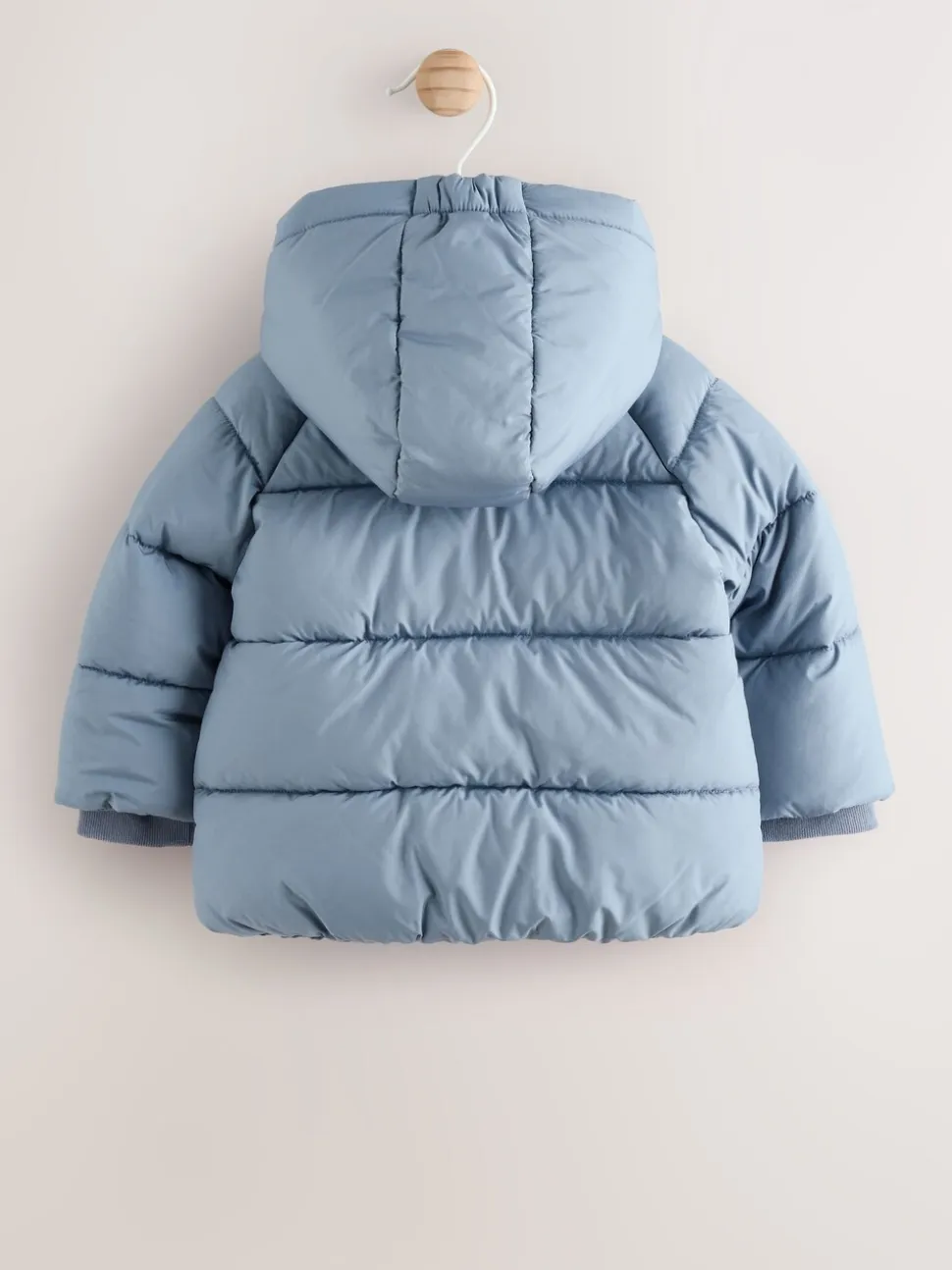 Blauw met capuchon - Baby pufferjack (0mnd -2jr)