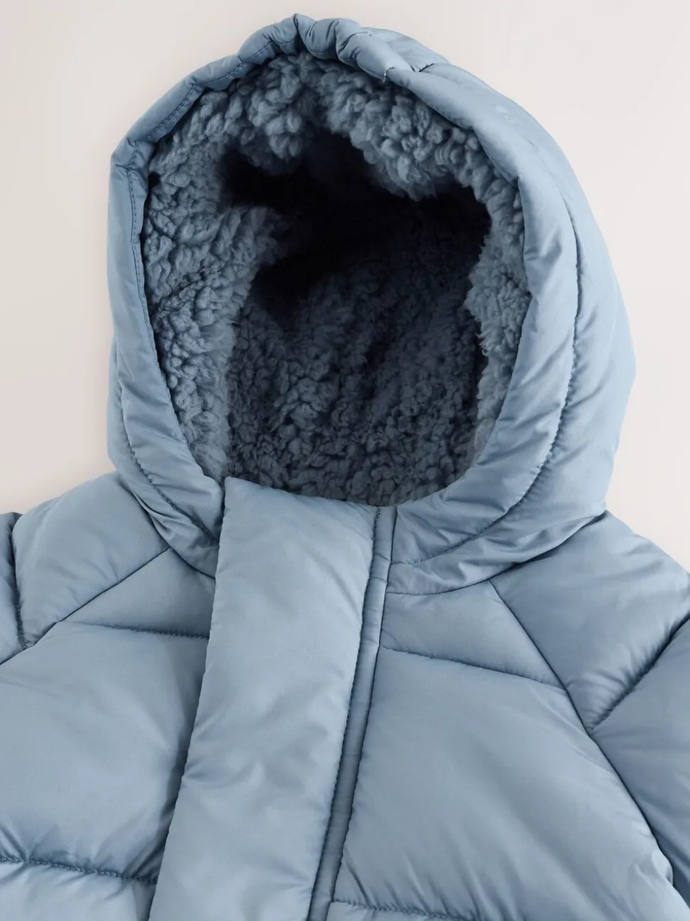 Blauw met capuchon - Baby pufferjack (0mnd -2jr)