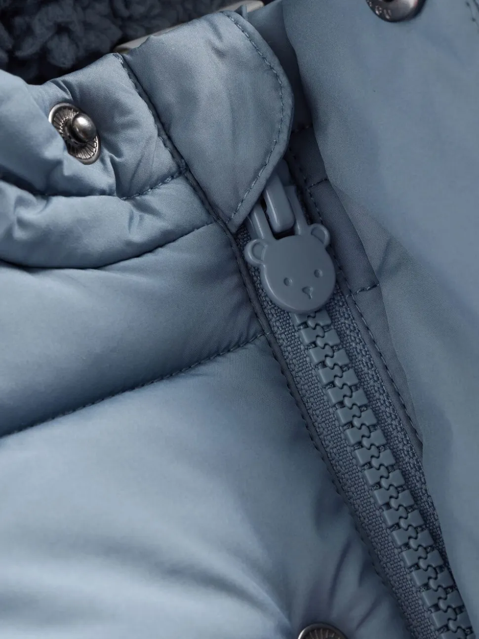 Blauw met capuchon - Baby pufferjack (0mnd -2jr)