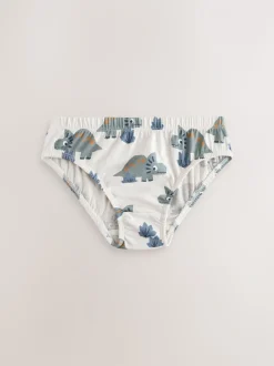 Blauw met dinosaurus - 100% katoenen bedrukte onderbroeken set van 5 (1.5-10jr)