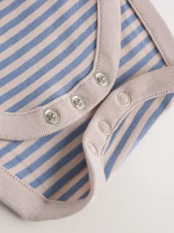 Blauw met dinosaurus - Babyset van denim bretelbroeken en bodysuit (0 mnd - 2 jr)