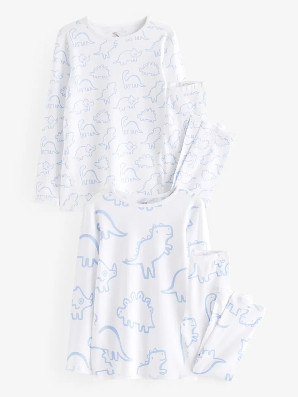 Blauw met dinosaurus - Huidvriendelijke pyjama's 2 stuks (9mnd -12jr)