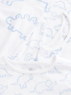 Blauw met dinosaurus - Huidvriendelijke pyjama's 2 stuks (9mnd -12jr)