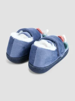 Blauw met dinosaurus - JoJo Maman Bébé Slipper Shoe