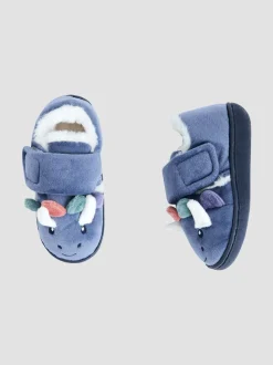 Blauw met dinosaurus - JoJo Maman Bébé Slipper Shoe