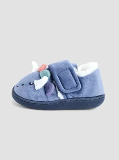 Blauw met dinosaurus - JoJo Maman Bébé Slipper Shoe