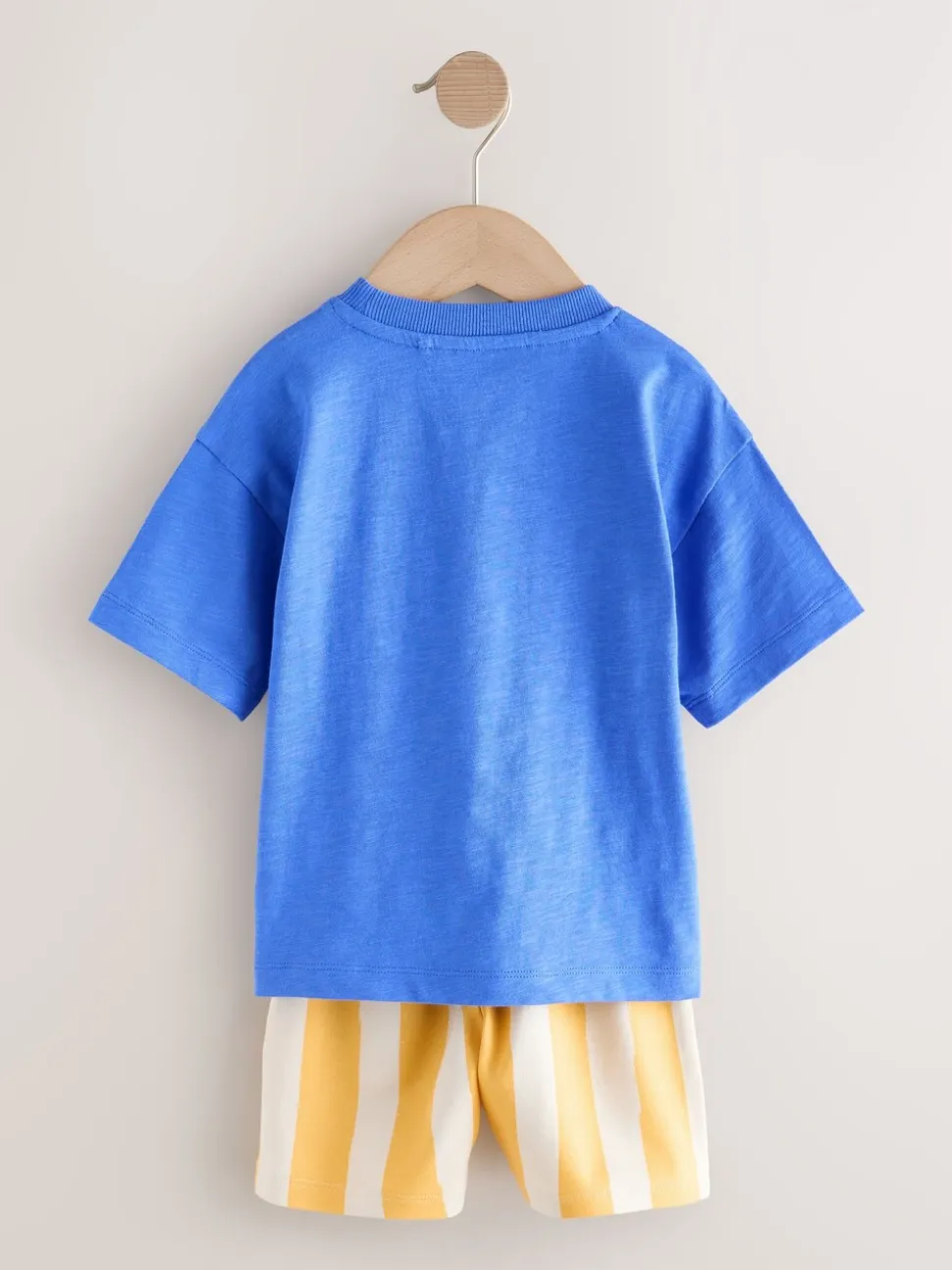 Blauw met dinosaurus - Set van T-shirt met korte mouwen en short (3 mnd-7 jr)