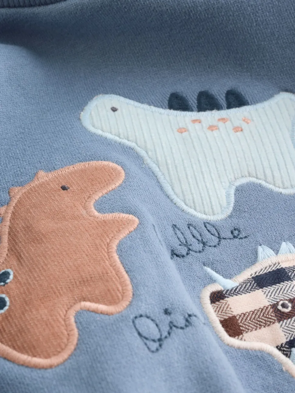 Blauw met dinosaurus - Set met baby-sweatshirt en legging (0mnd-3jr)