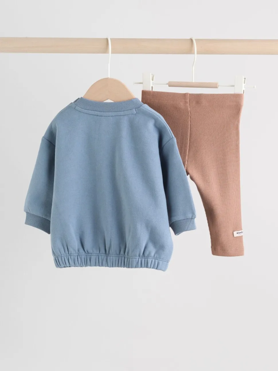 Blauw met dinosaurus - Set met baby-sweatshirt en legging (0mnd-3jr)