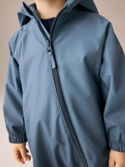 Blauw met dip dye - Waterdicht regenpak met fleecevoering (3 mnd-7 jr)