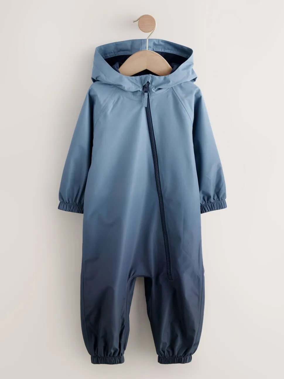 Blauw met dip dye - Waterdicht regenpak met fleecevoering (3 mnd-7 jr)