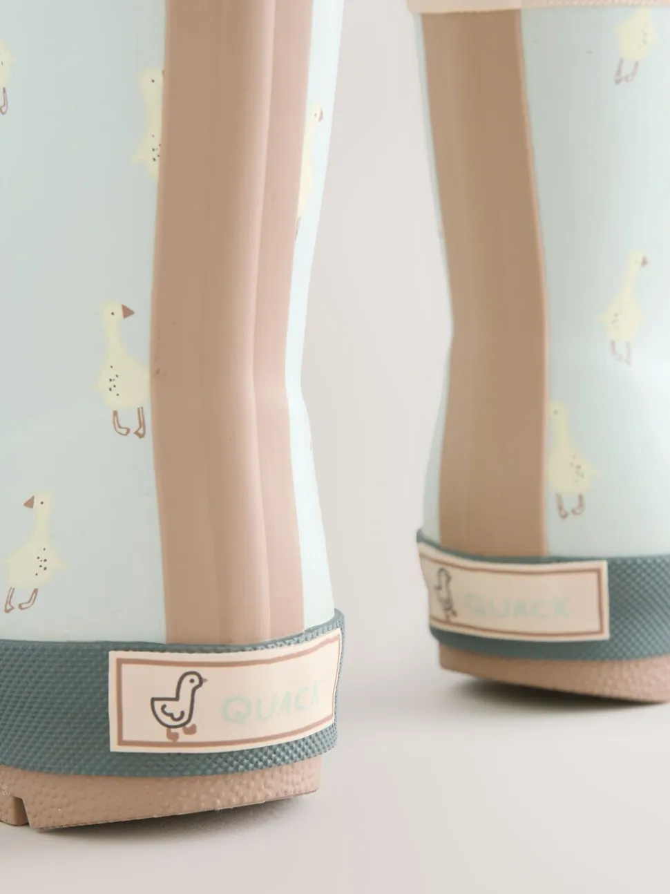 Blauw met eend - Neoprene Lined Cuff Wellies