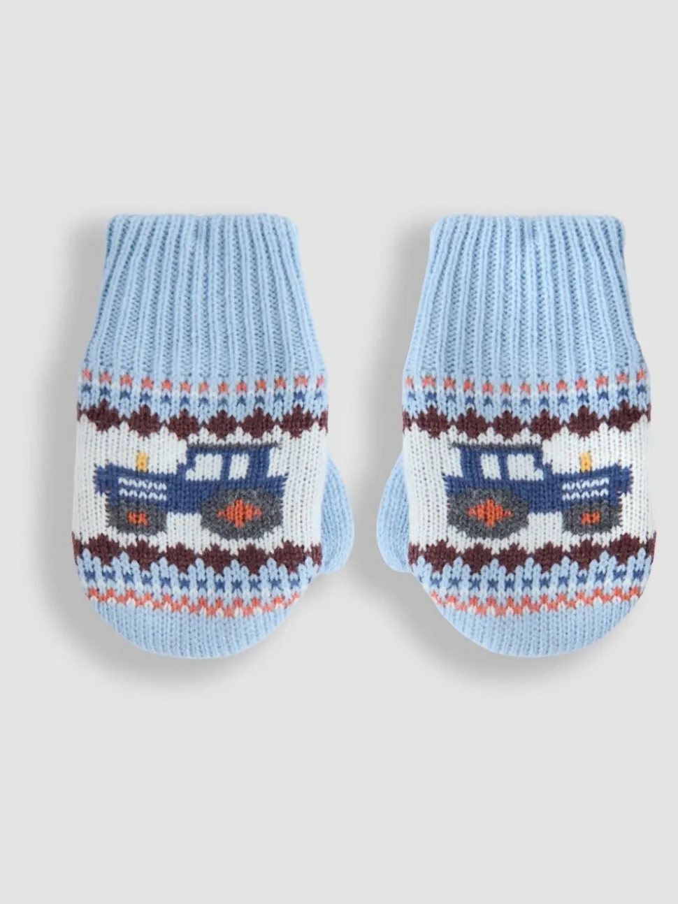 Blauw met fairislemotief - JoJo Maman Bébé - Wanten met fleecevoering