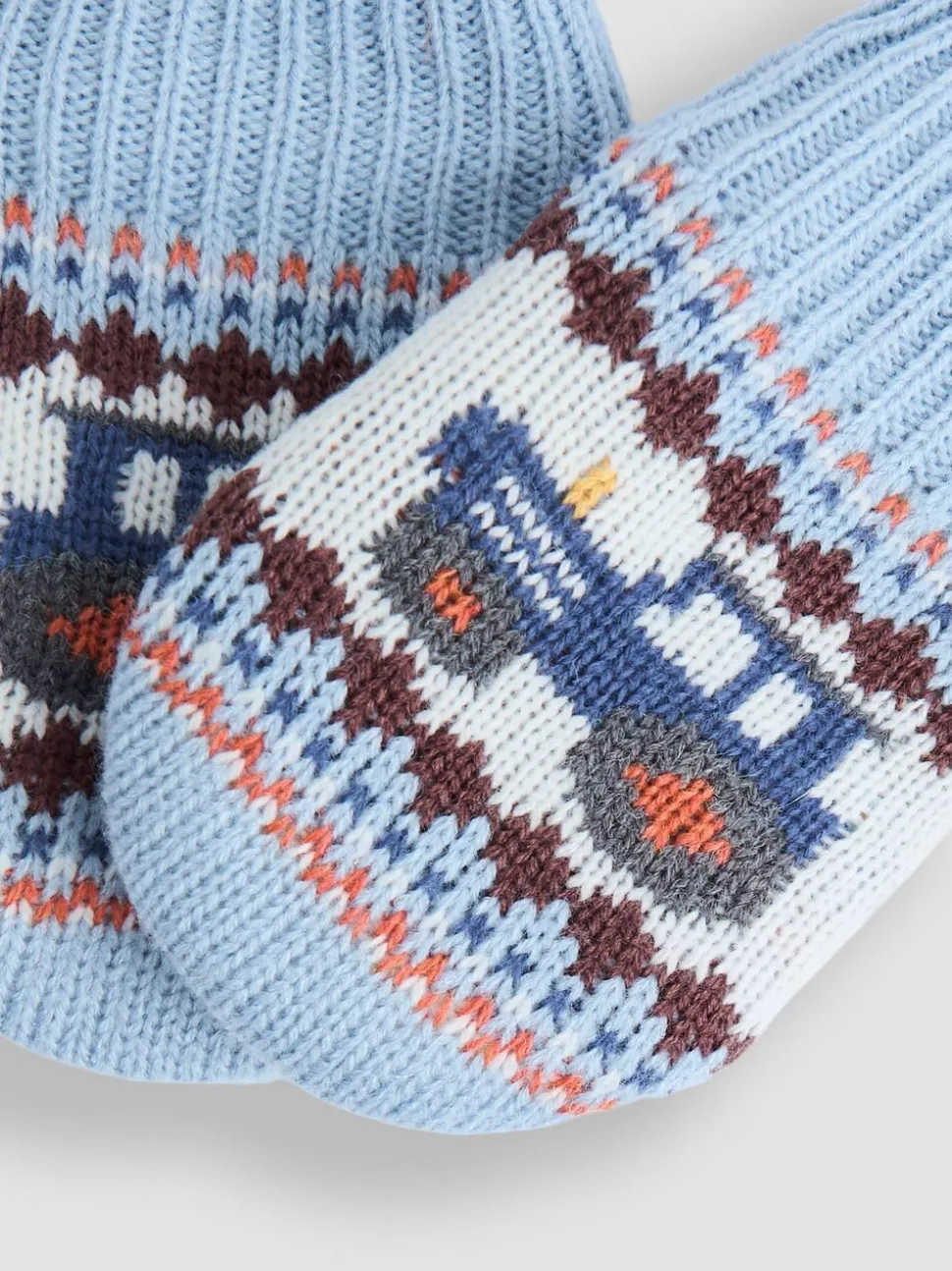Blauw met fairislemotief - JoJo Maman Bébé - Wanten met fleecevoering