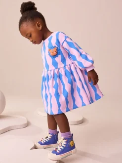 Blauw met figuurapplicatie - Hoge sneakers