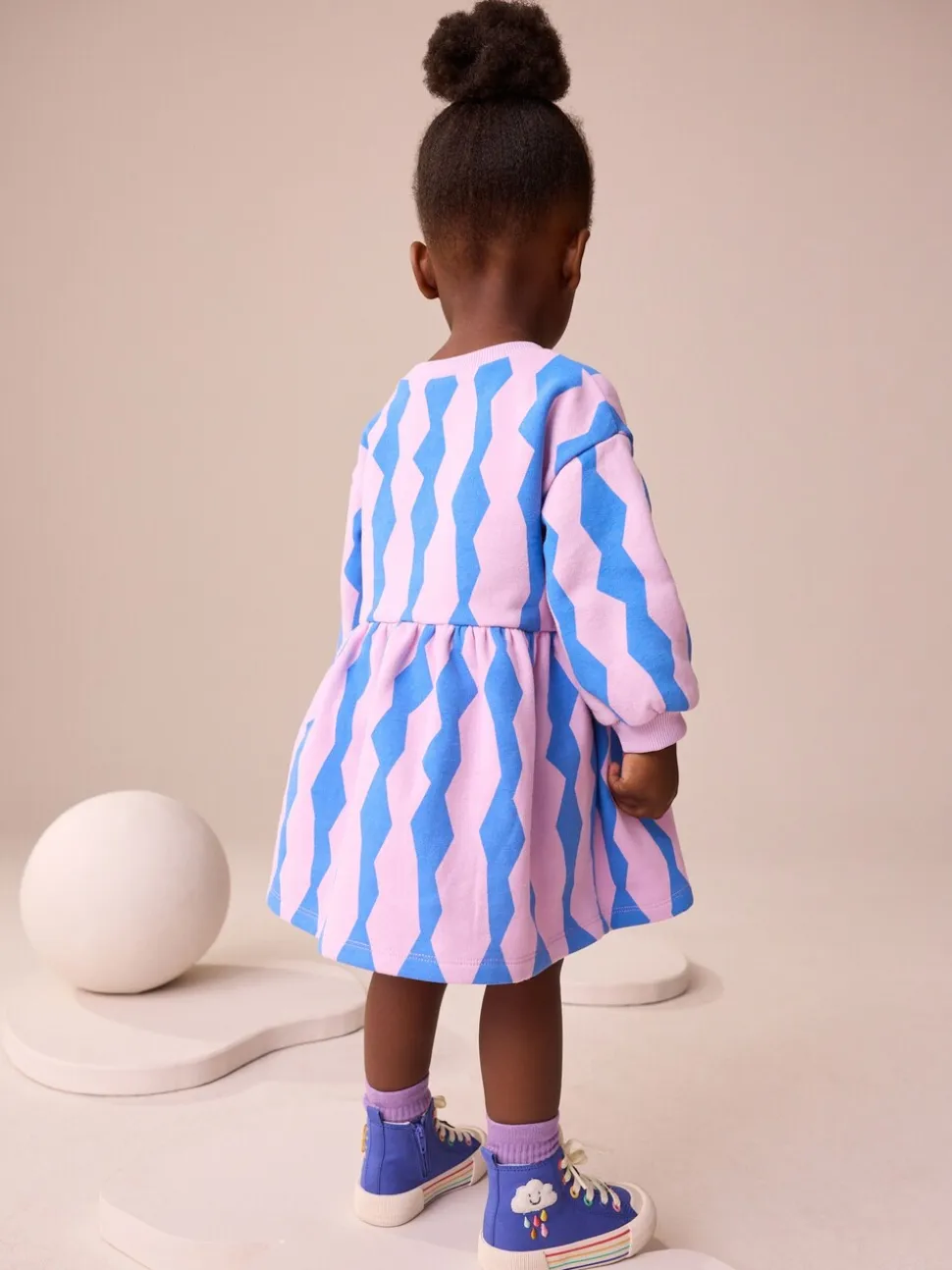 Blauw met figuurapplicatie - Hoge sneakers