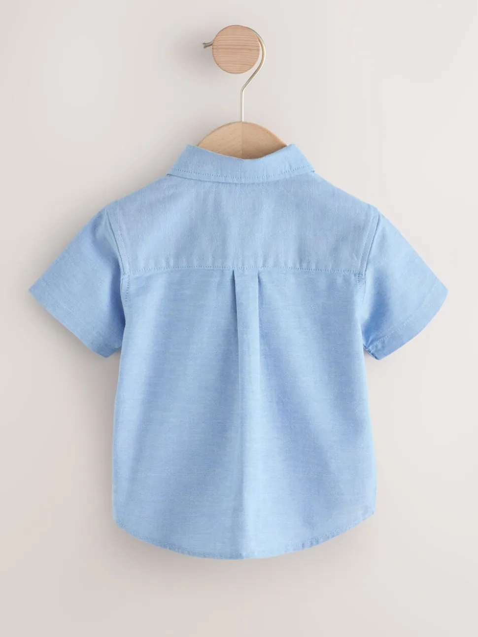 Blauw met figuurtjes - Oxford-overhemd met lange mouwen (3 mnd-7 jr)