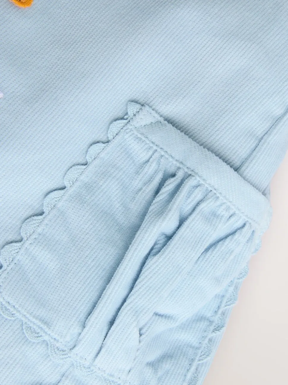 Blauw met figuurtjes - Set van corduroy pinafore, bodysuit met lange mouwen en maillot voor baby's (0mnd-2jr)