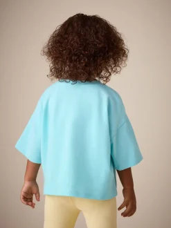 Blauw met hond - T-shirt met korte mouwen (3 mnd-7 jr)