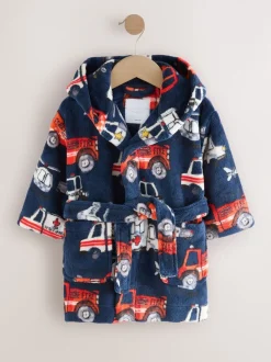 Blauw met hulpverleningsvoertuig - Jurk (9mnd-8jr)