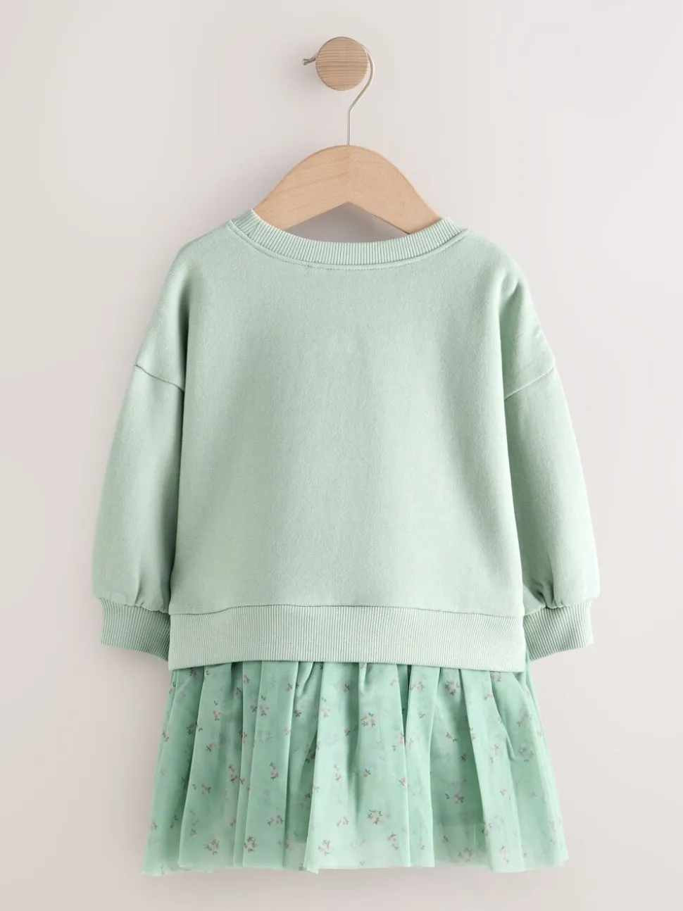 Blauw met konijnen - Feestjurk van sweaterstof (3 mnd-7 jr)
