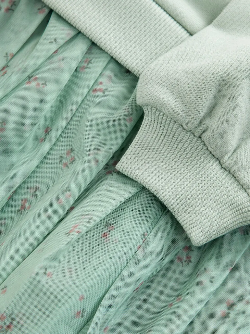 Blauw met konijnen - Feestjurk van sweaterstof (3 mnd-7 jr)