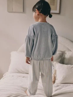 Blauw met muis - Behaaglijke fleece pyjama (9 mnd-10 jr)