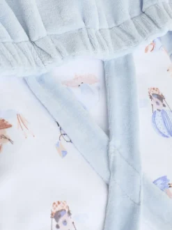 Blauw met olifantenprint - Baby Velours bretelbroeken en Bodysuit Set (0mths-3yrs)