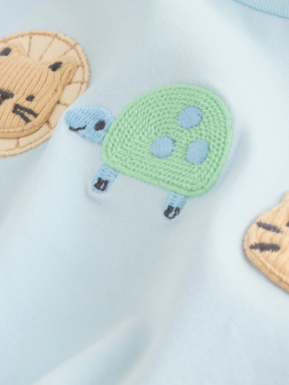 Blauw met safariprint - Baby Top & Leggings 6 Piece Set (0mths-3yrs)