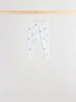 Blauw met safariprint - Baby Top & Leggings 6 Piece Set (0mths-3yrs)