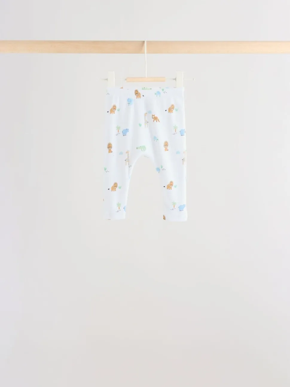 Blauw met safariprint - Baby Top & Leggings 6 Piece Set (0mths-3yrs)