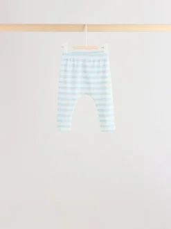 Blauw met safariprint - Baby Top & Leggings 6 Piece Set (0mths-3yrs)