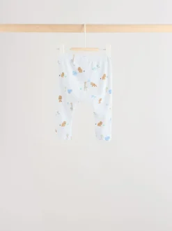 Blauw met safariprint - Baby Top & Leggings 6 Piece Set (0mths-3yrs)