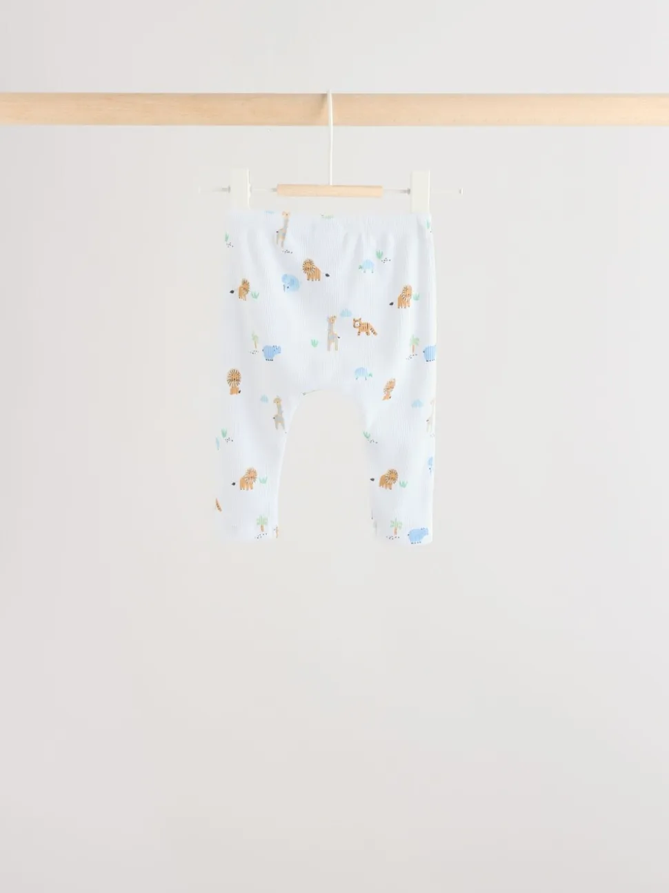 Blauw met safariprint - Baby Top & Leggings 6 Piece Set (0mths-3yrs)