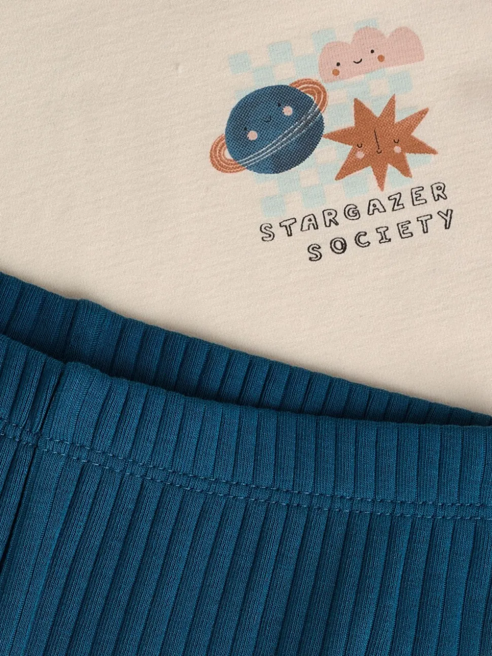 Blauw met space - Babyset van top en Leggings 2 -delig (0mnd-3jr)